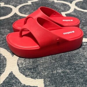 Melissa Red free Platform thong Sandals size 9